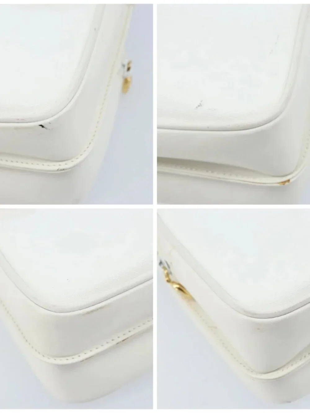GUCCI Micro GG Supreme Shoulder Bag PVC White Gold 007 115 0114 Auth AMZ052